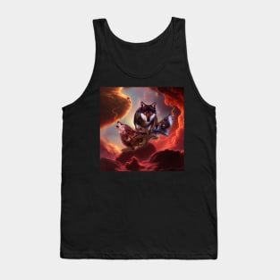 Awesome wolves howling at the setting sun Tank Top